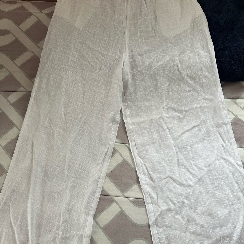 Women’s White Linen Pants NWT